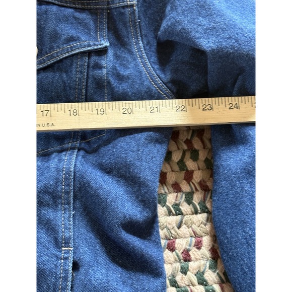 Denim Jean Trucker Jacket Men's Medium  Gray Fleece Lined Detachable  Hood Y2K - Picture 10 of 14